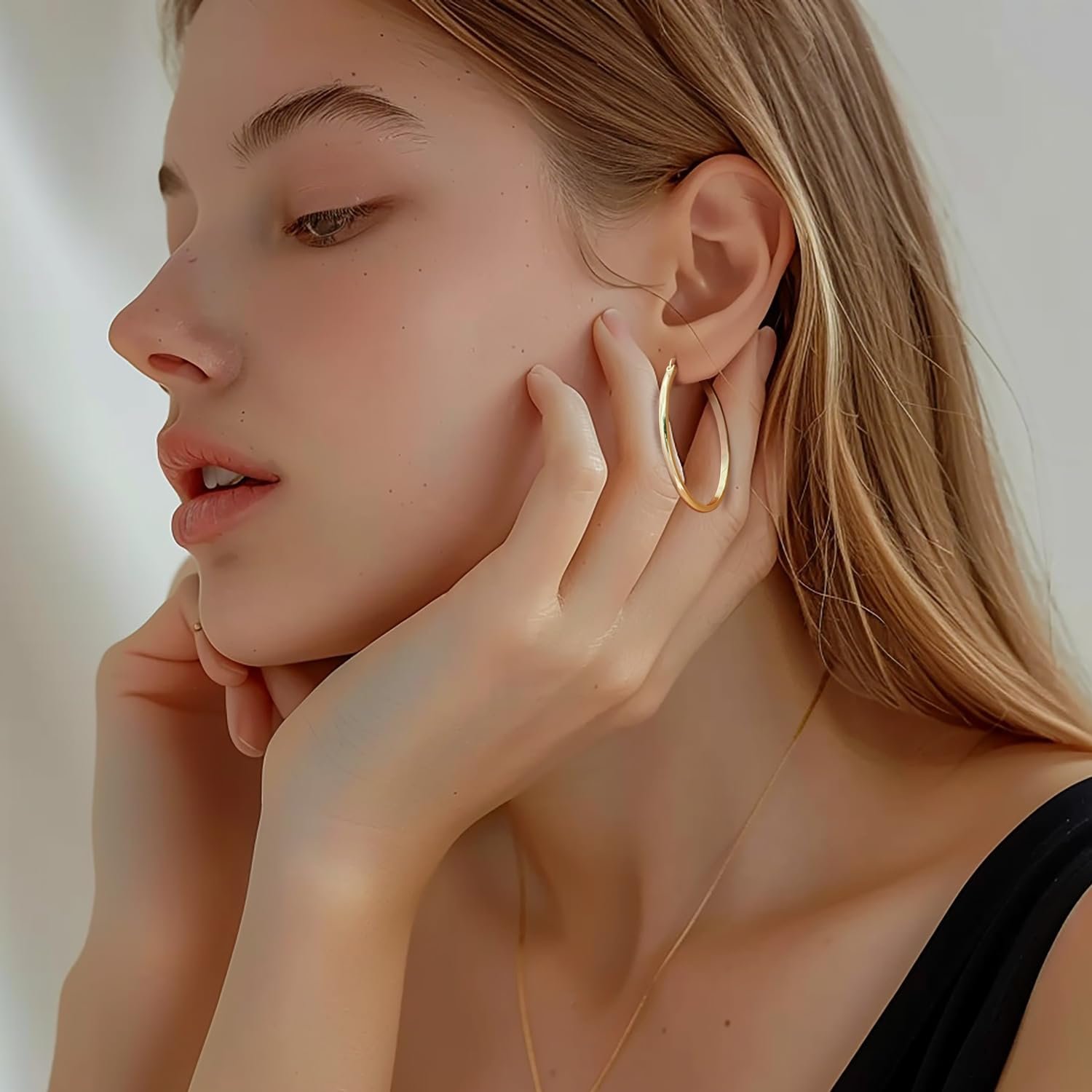 14K Gold Hoop Earrings for Women 14K Gold Earrings for Women Lightweight Gold Hoop Earring for Womens Hoops Earring for Womens 20/25/30/40mm - Image 6