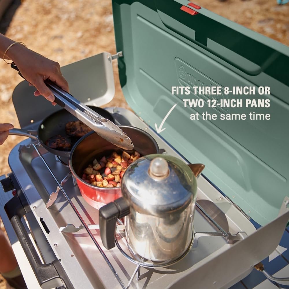 Coleman Cascade 328 3-Burner Camping Stove, Portable Cooktop with 28,000 BTUs, Matchless Lighting, & Dual Wind Guards, Great for Outdoor Cooking, Camping, Tailgating, Grilling, BBQs, & More - Image 5