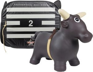 Big Country Toys Lil’ Bucker Bull & PBR Bucking Chute Kids Toys Set, Rodeo Ride On Toys for 18 Months to 3+ Years, Inflatable Bouncy Animals for Toddlers with Pump