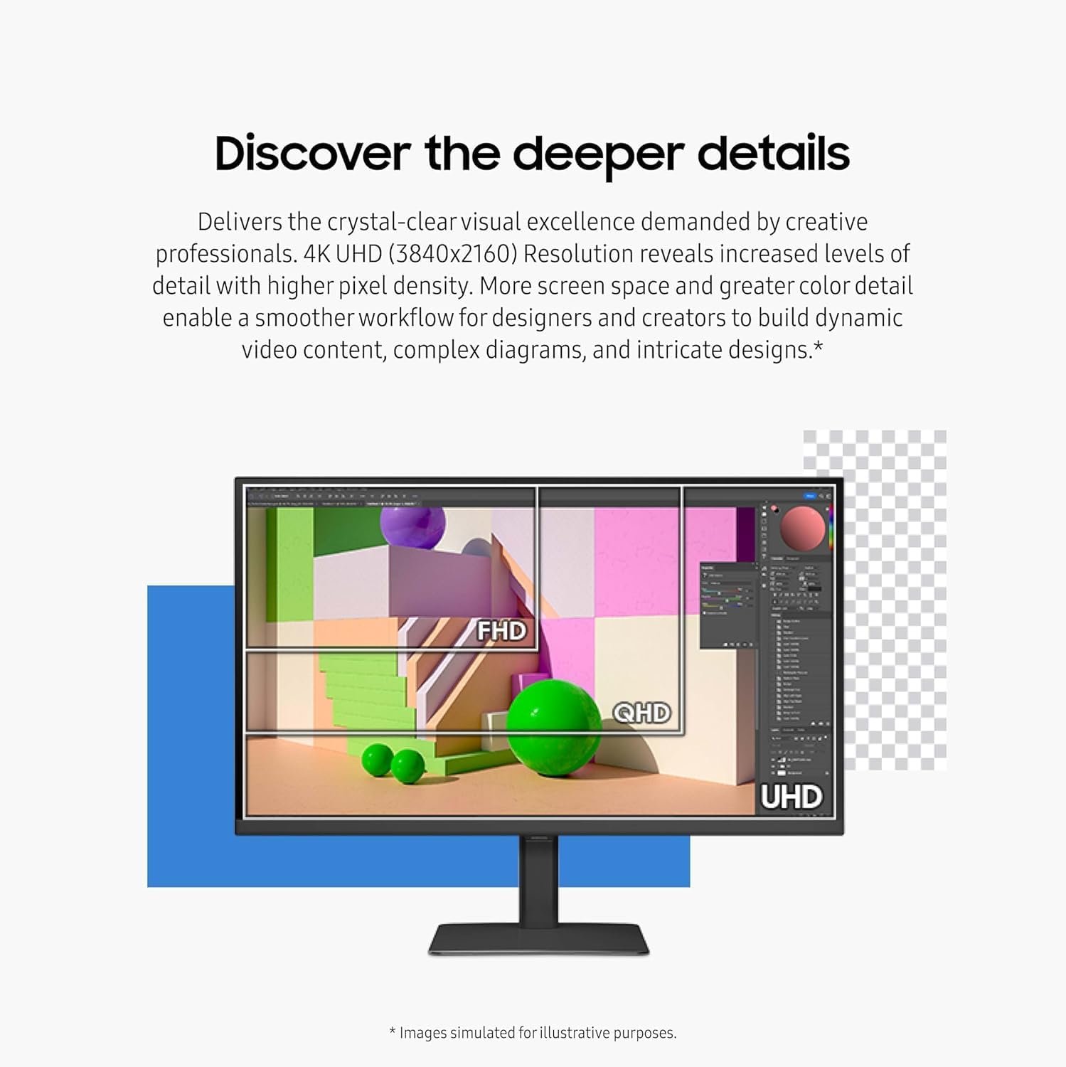 SAMSUNG 27" ViewFinity S8 (S80D) Series 4K UHD High Resolution Computer Monitor, HDR10, Multiple Ports w/ HDMI, DisplayPort, USB-A, Height Adjustable Stand, LS27D806EANXGO, 2024, 3Yr Warranty - Image 4