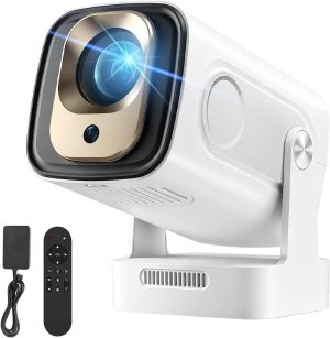 [4K Support & Short Throw]Mini Projector with Dual Band WiFi6 and Bluetooth5.4, 180°...