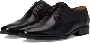 Florsheim Jackson Cap Toe Oxford Formal Shoe for Men – Leather Upper with Man-Made Lining, Snipped Toe, and Blind Eyelets
