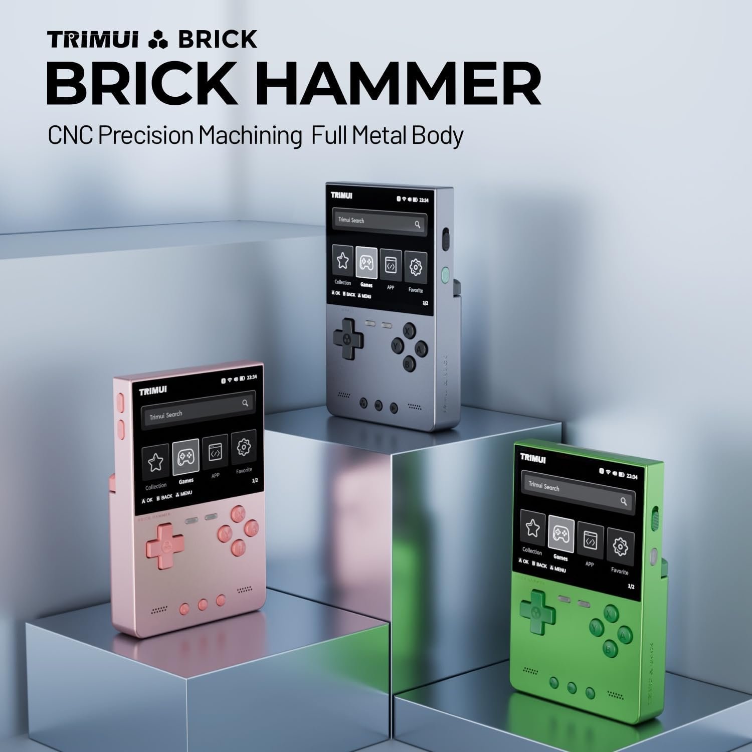 TRIMUI Brick Hammer Retro Handheld Game Console, 3.2" IPS Full-Lamination Screen Metal Body Allwinner A133P Video Game Console, Linux System Portable Gaming Player - Image 2