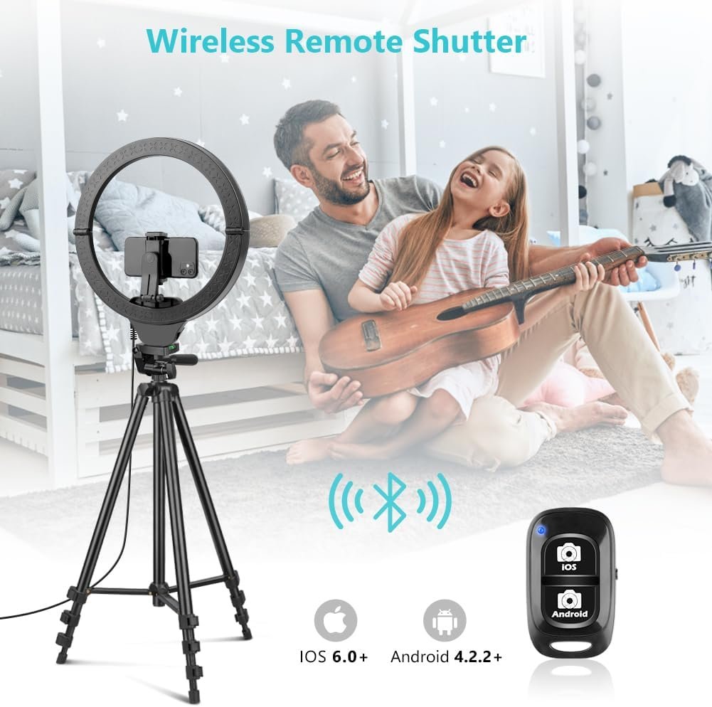 Sensyne 14" Ring Light with Tripod Stand, LED Circle Light with Phone Holder, for Photo Selfie, Video Recording, Zoom Meeting - Image 2