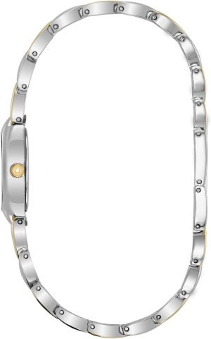 Bulova Ladies’ Classic Two-Tone Stainless Steel 3-Hand Quartz, White Patterned Dial Style: 98V02