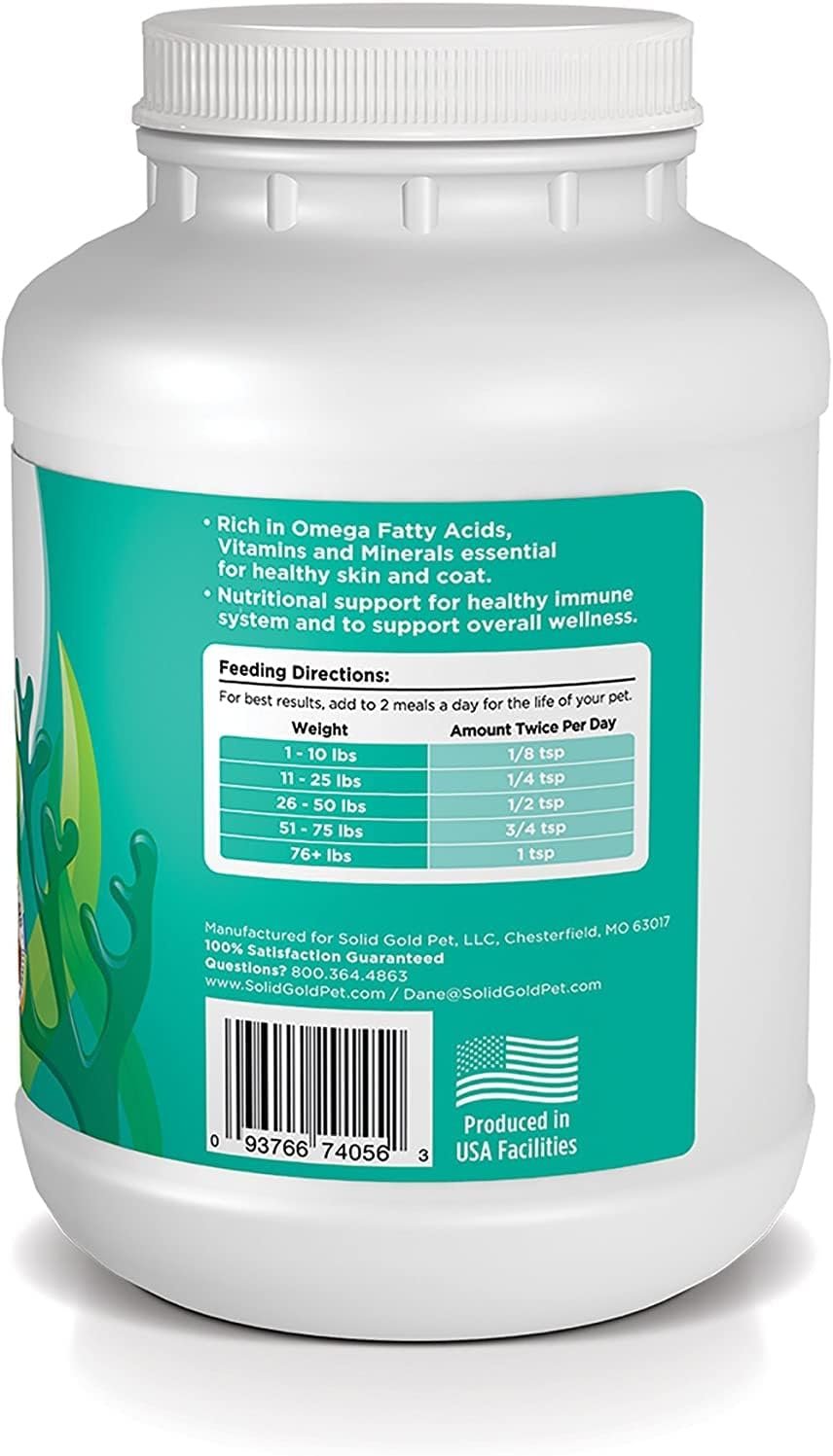 Solid Gold Cat & Dog Multivitamin Powder - Kelp Powder, Omega 3 & Vitamins for Dental, Digestive, Immune, Skin & Coat Health - Multi Vitamin for Dogs & Cats - Cat & Dog Food Additive Supplement - 5lb - Image 7