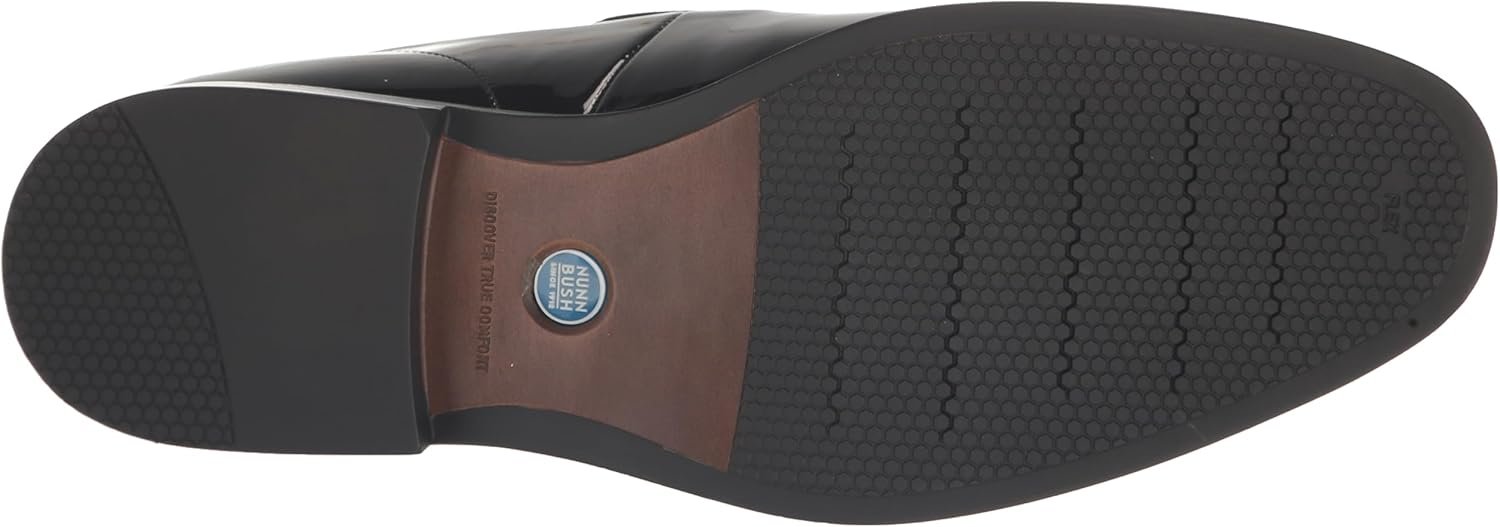 Nunn Bush Men's Centro Flex Plain Toe Slip on Formal Black Patent Loafer - Image 4