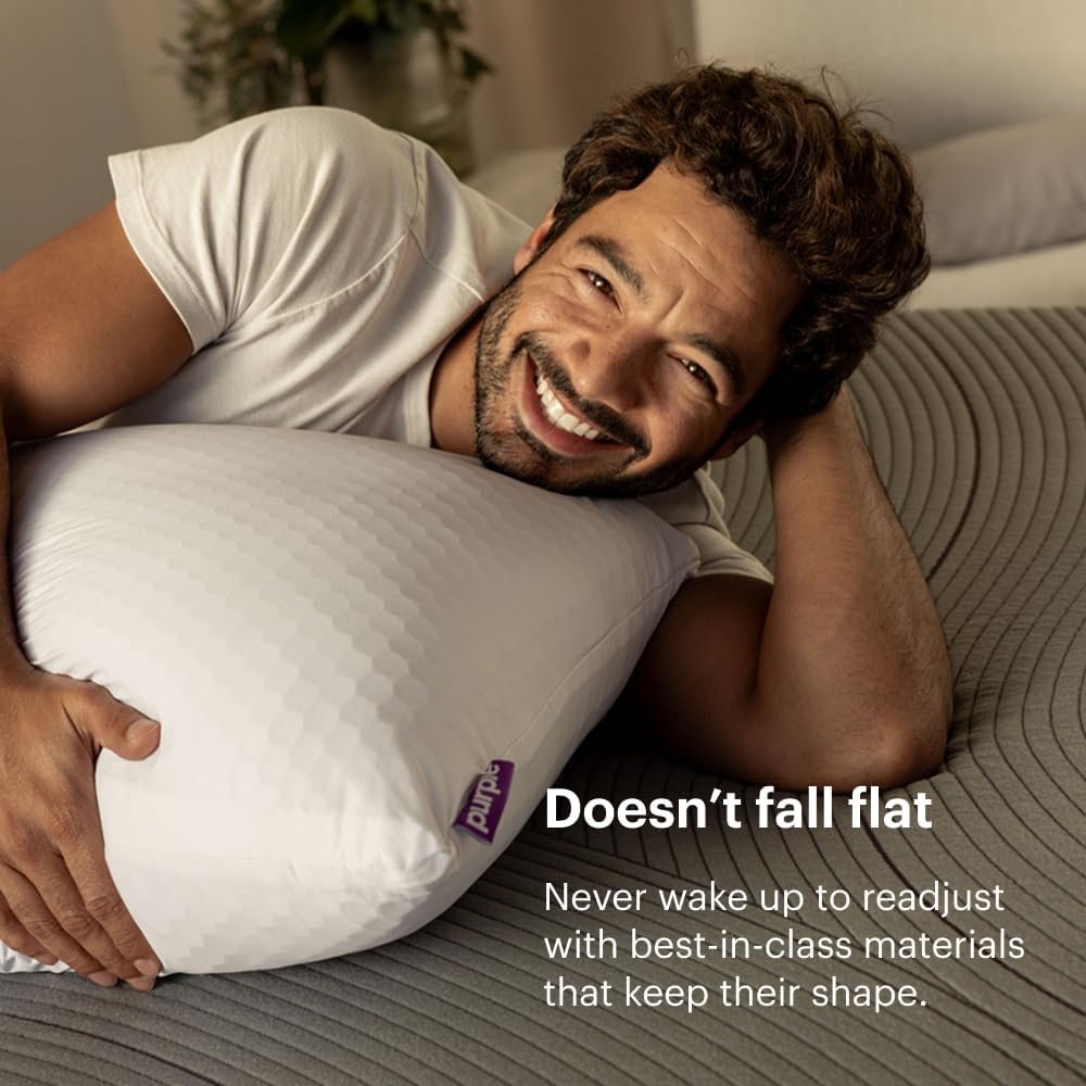 Purple Harmony Pillow - Standard - Medium, Greatest Pillow Ever Invented, 360º Hex Grid & Talalay Latex Core - No Pressure Support, Stays Cool, Luxurious Comfort - Image 4