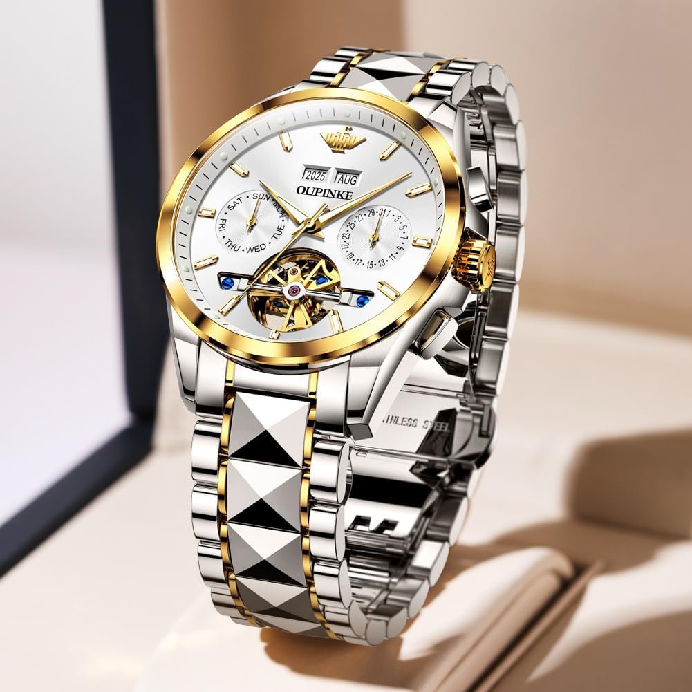 OLEVS Watches for Men Luxury Diamond Casual Large Dial Watches Stainless Steel Waterproof Business Dress Analog Luminous Date Mens Watches - Image 7