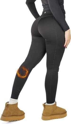 ZIPHERS Fleece Lined Leggings for Women, Front to Back Waist Full Zipper, Cold Guard Perfo...