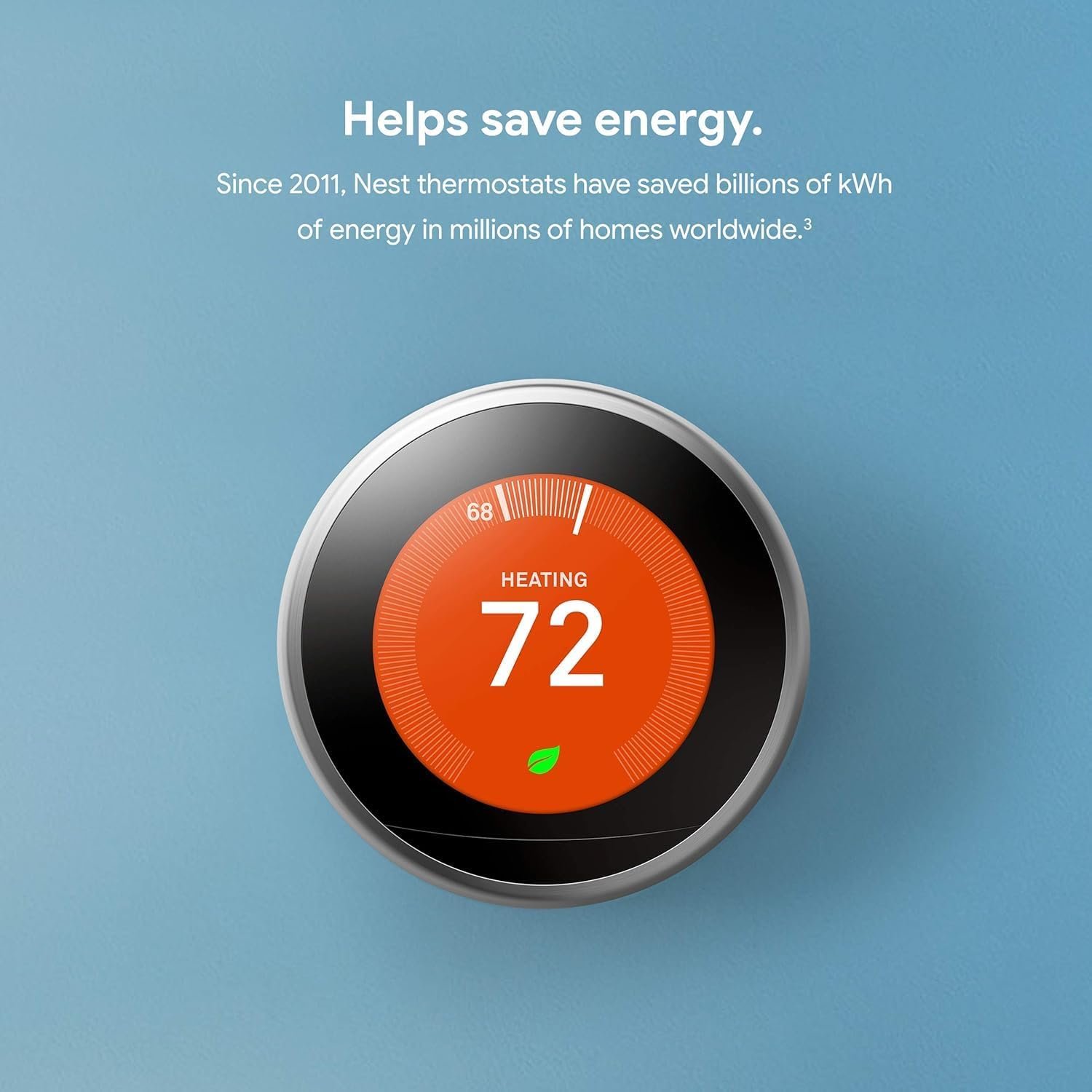 Google Nest Learning Thermostat - 3rd Gen - Programmable Smart Thermostat for Home - Compatible with Alexa (Stainless Steel) - Image 2