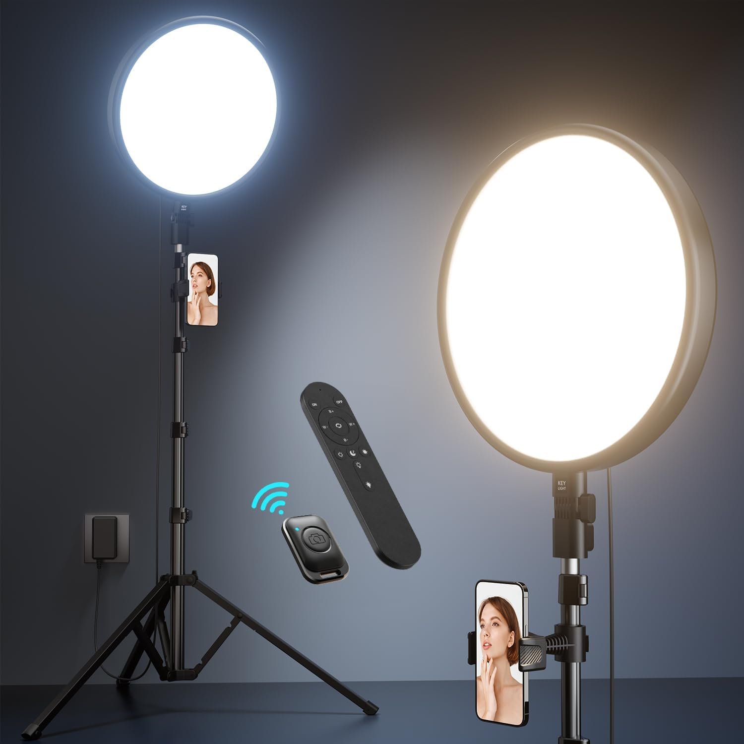 Weilisi Ring Light with 72" Tripod Stand and Phone Holder, 6500K Full-Screen Selfie Ring Light for Makeup Barber Video Recording, Photography Lighting, Ring Light Tripod for iPhone Phone with Remote - Image 9