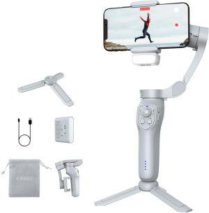 3-Axis Phone Gimbal with Adjustable Fill Light, Stabilizer for Smartphone, Phone Stabilizer for Video Recording, Gimbal for Android &iPhone,TikTok YouTube Vloging kit-JCROBOT iSleeky L7C Plus