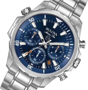 Bulova Men’s Marine Star Series B Stainless Steel 6-Hand Chronograph Quartz Watch, 100M