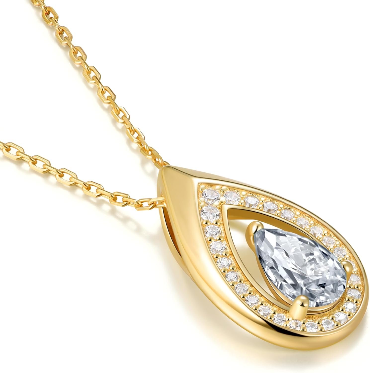 Christmas Gifts for Women - 14k/White Gold Filled 925 Sterling Silver Moissanite/Emerald/Birthstone Pendant Necklaces, Anniversary Birthday Jewelry Gift for Wife Mom Daughter Non Tarnish 16"+2"