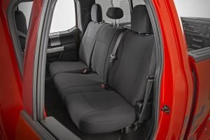 Rough Country Neoprene Seat Covers for Ford F-150 (2015-25)/F-150 Lightning (2022-24)/Super Duty (2017-25) w/Bench Seats – Waterproof & UV Resistant, Foam Padded, Front & Rear Set