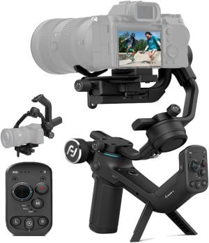 FeiyuTech SCORP-C [Official] Gimbal Stabilizer for DSLR & Mirrorless Cameras, Compatible with Sony a7IV a7s Canon R5 R6 M50 Panasonic Nikon Fujifilm,Max 5.5 lbs Payload,Cable Control,13H Runtime