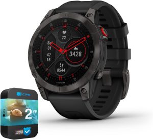 Garmin 010-N2582-10 Epix Gen 2 Premium Active Smartwatch 47 mm Black Titanium (Renewed) Bundle with 2 YR CPS Enhanced Protection Pack