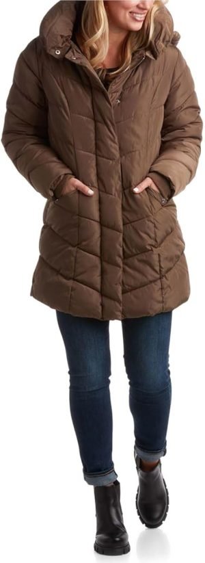 Steve Madden Women’s Long Puffer Coat – Heavyweight Insulated Fall Winter Jack...