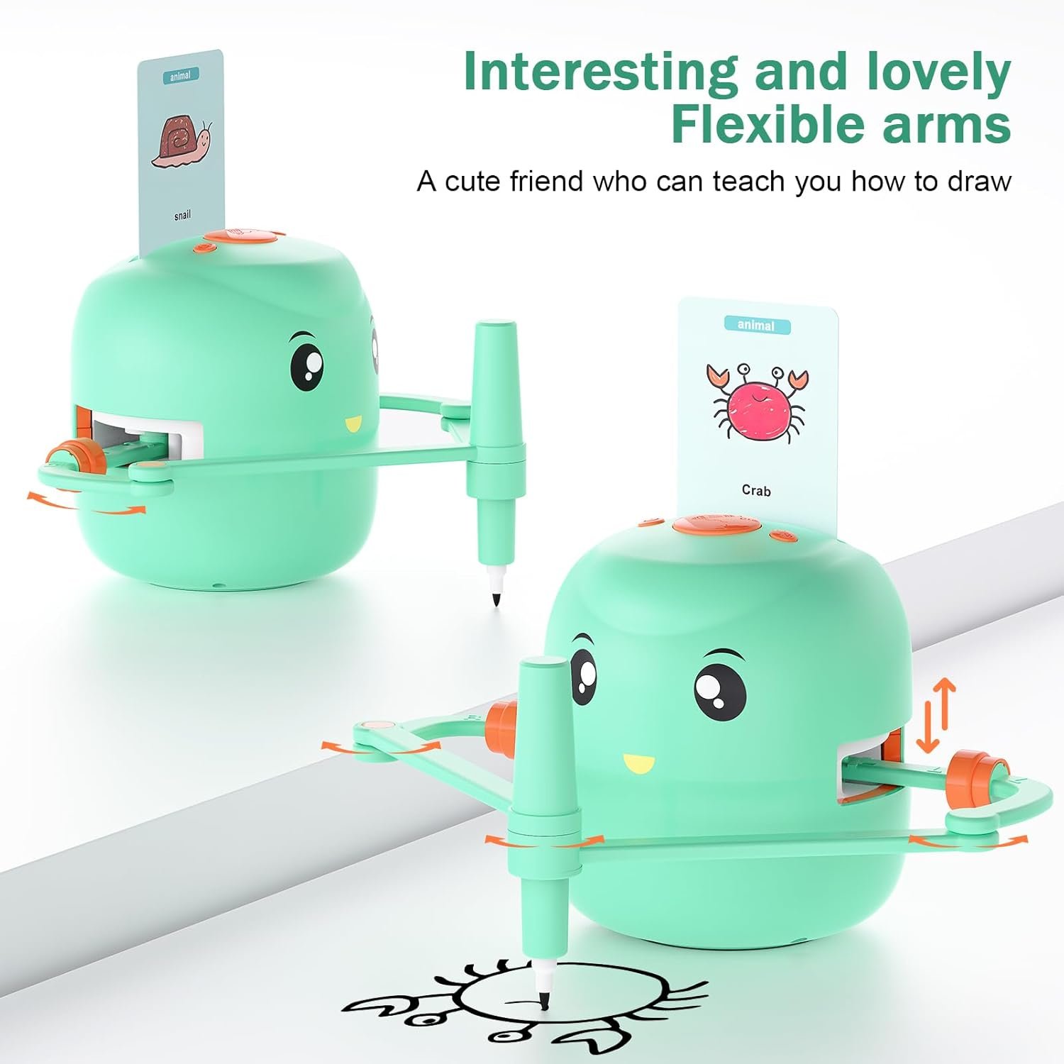 Smart Drawing Robot for Kids,Montessori Educational Painting Toy for 5+ with Voice Interaction&16 Color Pens,Magic Drawing Robot with 150 Learning Word Cards,Ideal Gift for 5+ Year Old Boys Girls - Image 3