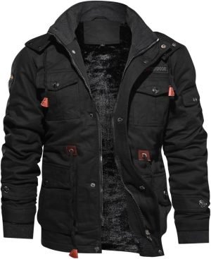 TACVASEN Men’s Winter Jacket Cotton Military Jackets Fleece Lined Thick Work Warm Ca...