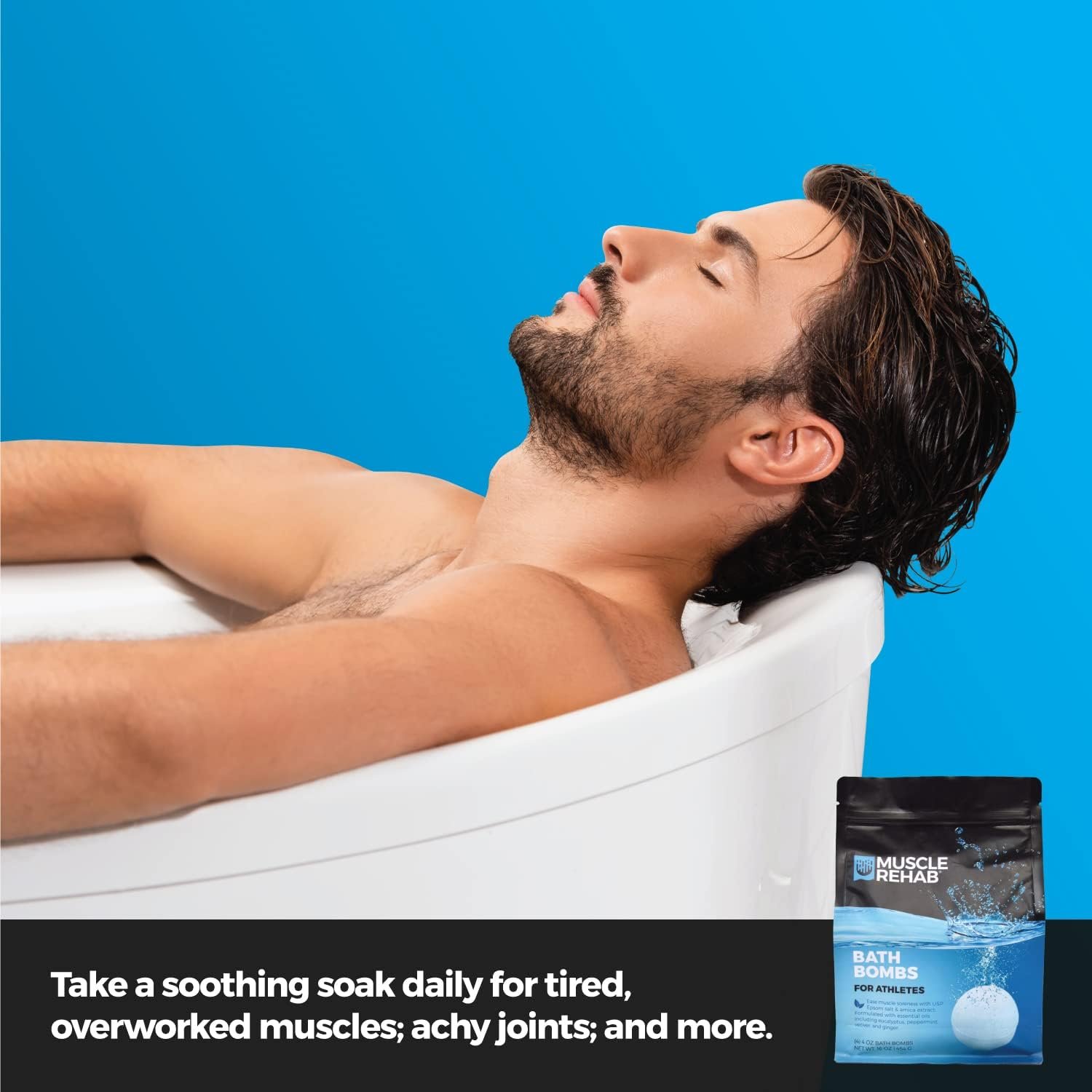 Magnesium Epsom Salt Bath Bombs - Fast-Absorbing Muscle Soak for Post-Workout Recovery - Bath Bombs for Sore Muscles and Pain- Tranquil Foot Soak Bombs - Athletic Recovery by Muscle Rehab 12 Pack - Image 5