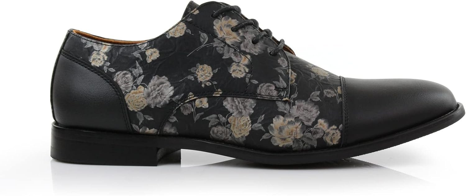 Ferro Aldo Men's Modern Cap-Toe Derby Collection | Statement Dress Shoes in Floral, Woven, & Classic Styles - Image 2