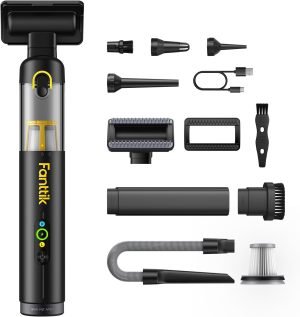 Fanttik Slim V10 APEX Cordless Car Vacuum, 4-in-1 Portable Mini Handheld Vac, 19kPa Suctio...