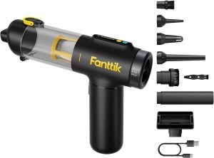 Fanttik Slim V10 Mix Cordless Car Vacuum, 4 in 1 Handheld Air Duster, Color Smart LED Disp...