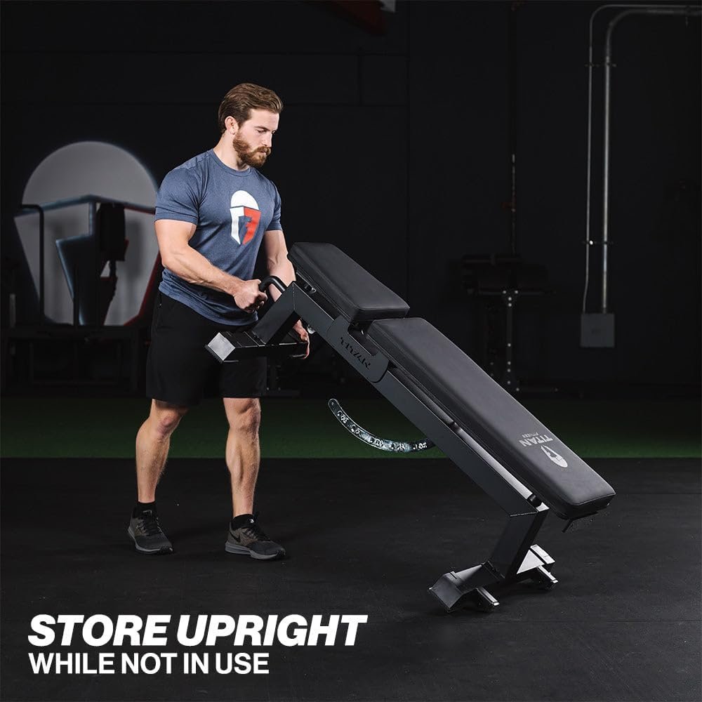 Titan Fitness Performance Series Adjustable Bench, Supports 650 LB Incline, Versatile Utility Bench for Home Gym Weightlifting,Strength Training, Flat, Incline, Upright Positions - Image 6
