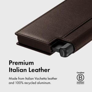 Ekster Men’s Wallet PRO | RFID Blocking Parliament Leather Minimalist Wallet | Holds 14 Cards & Cash | Slim Cardholder for Men w/Push Button Designed for Quick Card Access | Brown