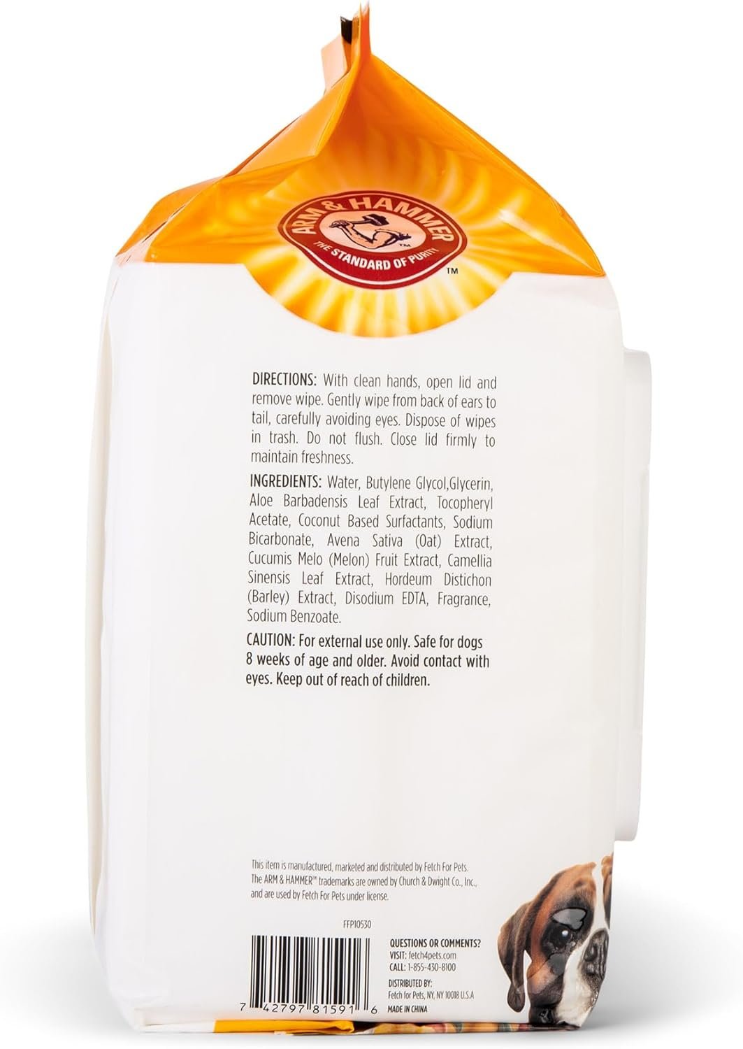 Arm & Hammer for Pets Heavy Duty Multipurpose Pet Bath Wipes | Dog Wipes Remove Odor & Refreshes Skin | Mango Scent, Dog Grooming Wipes for Pets (Pack of 12,1200 Count Total) - Image 4