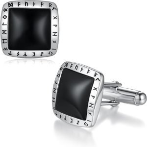 Viking Cufflinks for Men 925 Sterling Silver Black Onyx Cufflinks Cuff link Jewelry Gifts for Men