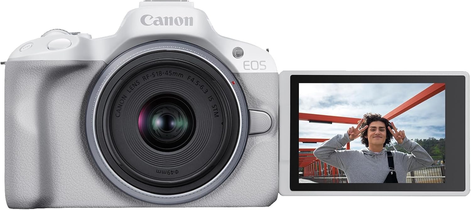Canon EOS R50 Mirrorless Camera RF-S18-45mm F4.5-6.3 is STM Lens Kit, 24.2 Megapixel CMOS (APS-C) Sensor, 4K Video, Hybrid Camera, Photo and Video, Vlogging, Content Creator, RF Mount, White - Image 6