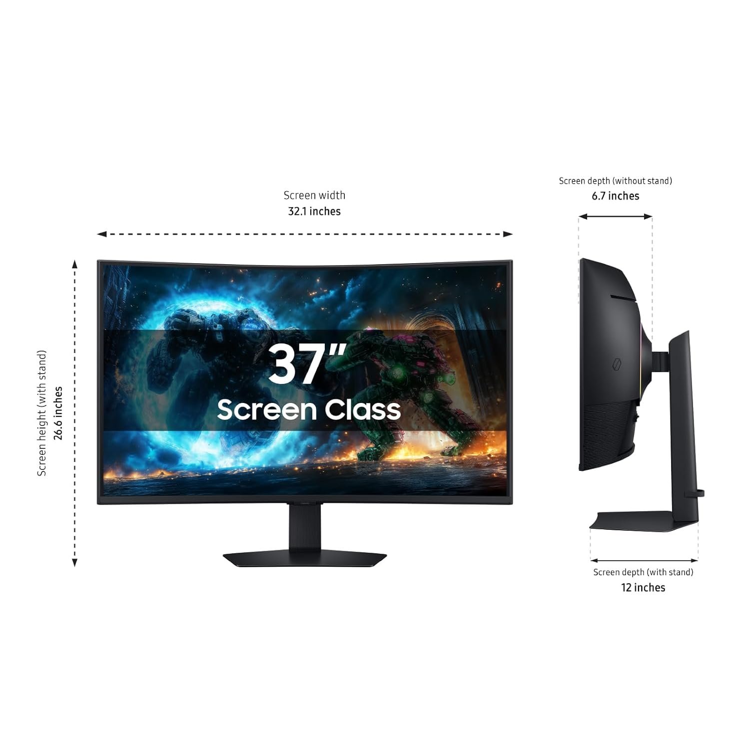 Samsung 37” Odyssey G7 (G75F) 4K UHD Resolution, 165Hz, Curved Gaming Monitor, 1ms Response Time (GtG), VESA DisplayHDR™ 600, AMD FreeSync™ Premium Pro, LS37FG75DENXZA, 2025 - Image 3