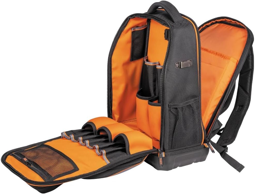Klein Tools 62805BPTECH 28-Pocket Laptop Backpack Tool Bag, Tradesman Pro Extra-Large Tech Tool Backpack with Molded Bottom, Charging Port - Image 7