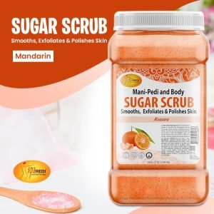 SPA REDI – Sugar Body Scrub, Mandarin, 128 Oz, Exfoliating, Moisturizing, Hydrating and Nourishing, Glow, Polish, Smooth and Fresh Skin – Body Exfoliator