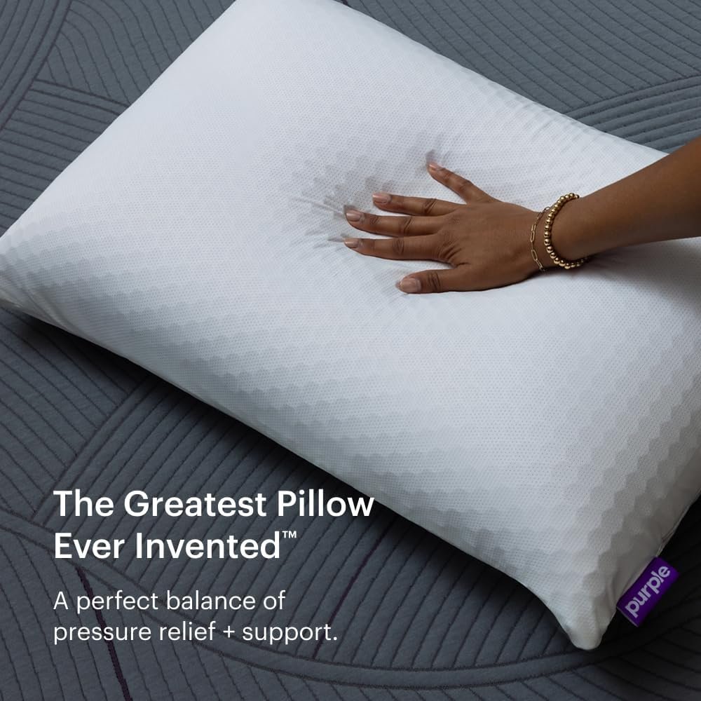 Purple Harmony Pillow - Standard - Medium, Greatest Pillow Ever Invented, 360º Hex Grid & Talalay Latex Core - No Pressure Support, Stays Cool, Luxurious Comfort - Image 3