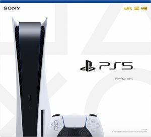 Sony Playstation 5 Disc Version PS5 Console – 4K-TV Gaming, 120Hz 8K Output, 16GB GDDR6, 825GB SSD, WiFi 6, Bluetooth 5.1 (Renewed) White