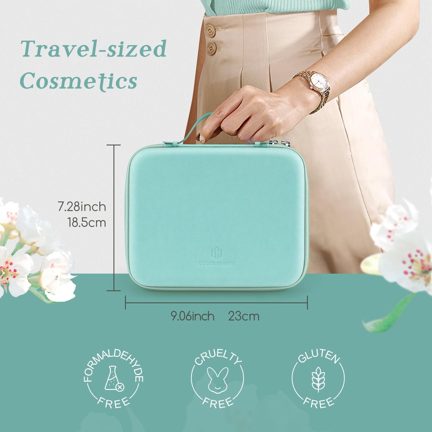 Color Nymph Beginner Makeup Kits Gift for Teens, Makeup Palettes with Reusable Handbag Includes 36 Colors Eyeshadow Blushes Bronzer Highlighter 4 Colors Lipgloss, Lip Oil Brushes Mint Green - Image 3