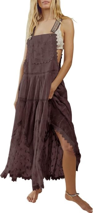 Gacaky Summer Dress for Women Casual Floral Embroidered Bohemian Dress Adjustable Straps B...