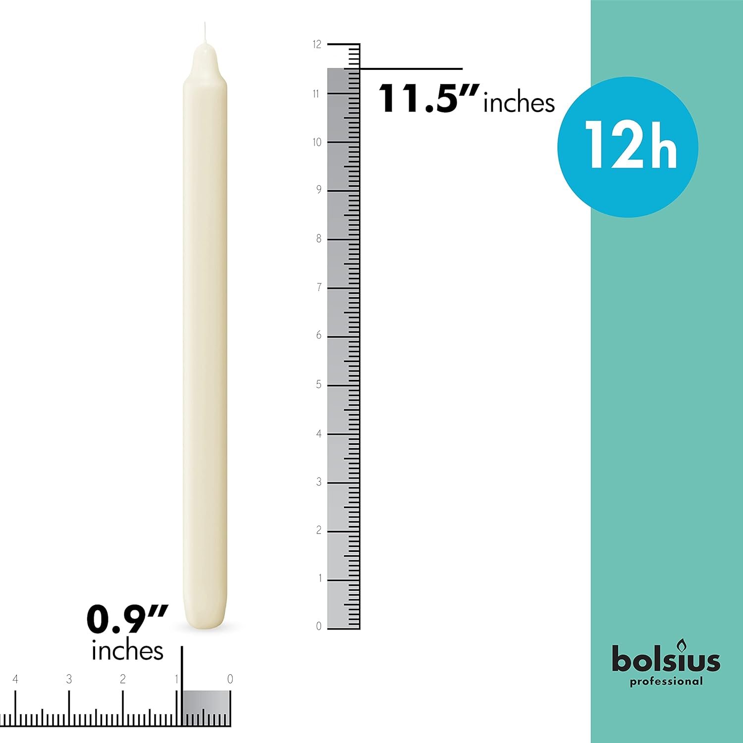 BOLSIUS Ivory Candlesticks Bulk Pack 50 Count - Unscented Dripless 11.5 Inch Household & Dinner Candle Set - 12+ Hours - Premium European Quality - Consistent Smokeless Flame - 100% Cotton Wick - Image 2