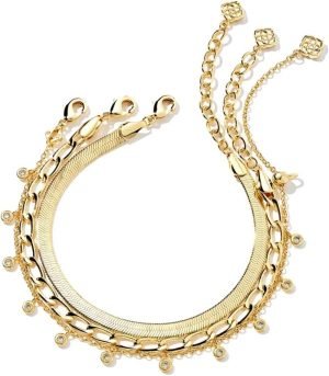 Kendra Scott Kassie Set of 3 Chain Bracelets, Fashion Jewelry for Women