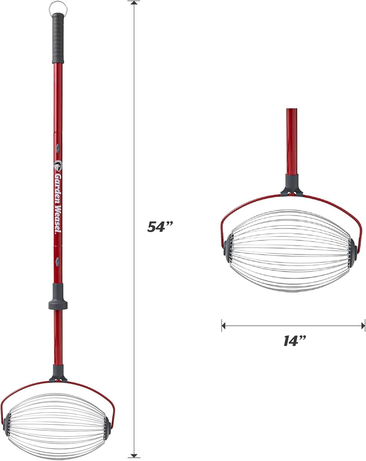GARDEN WEASEL Large Nut Gatherer Roller – Nut Collector Tool for Walnuts, Sweet Gum Balls, Tennis Balls and More – Yard Picker Upper with Durable Cage and Ergonomic Handle - Newest Model - Image 2