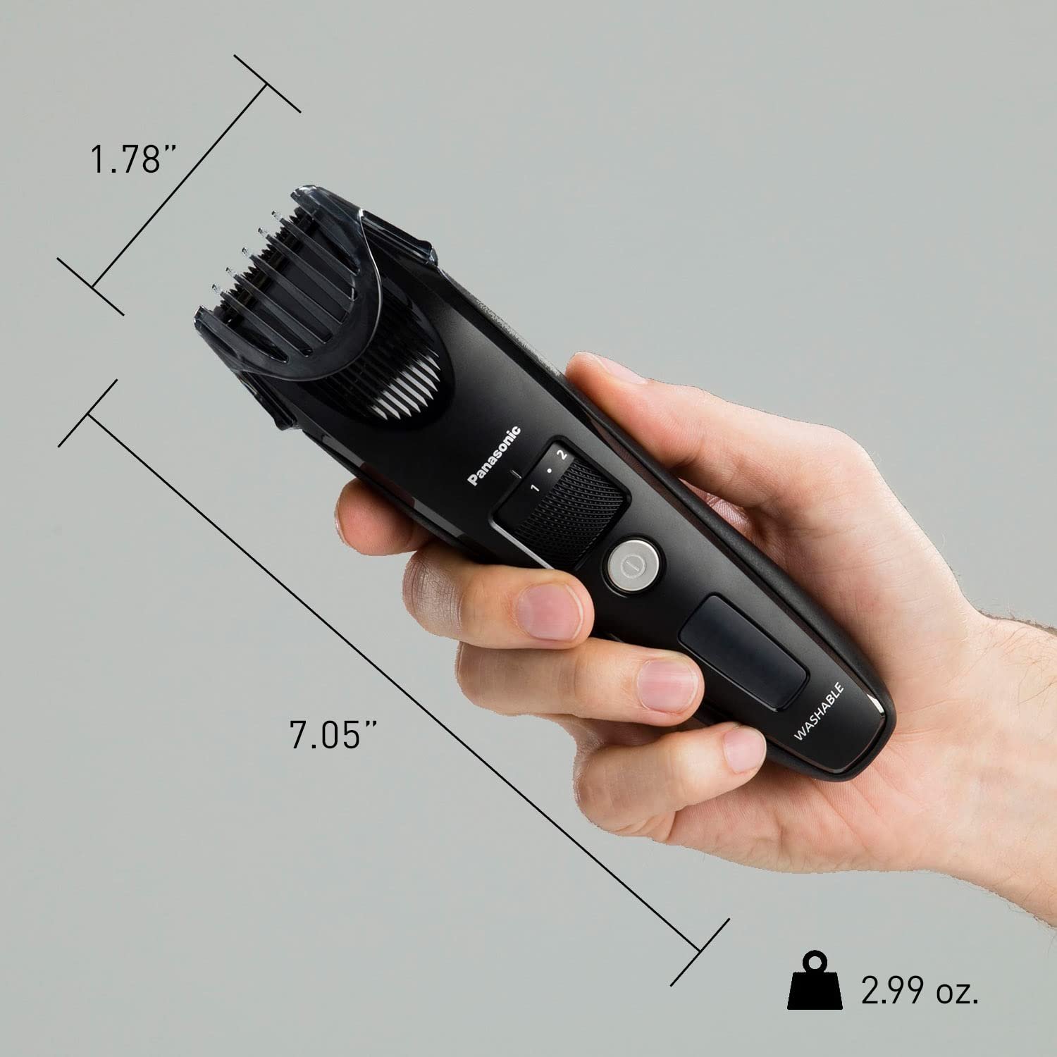 Panasonic Beard Trimmer for Men Cordless Precision Power, Hair Clipper with Comb Attachment and 19 Adjustable Settings, Washable, ER-SB40-K, 0.5-10mm lengths, 1 Pack - Image 10
