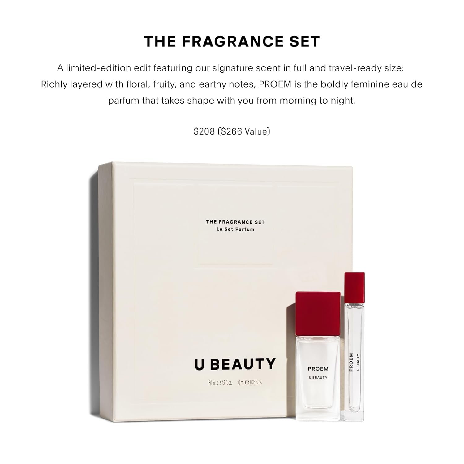 U Beauty The Fragrance Set – PROEM Eau de Parfum 50mL + 10mL Travel Spray | Bold Feminine Perfume with Floral, Fruity & Earthy Notes | Luxury Perfume Gift Set - Image 2