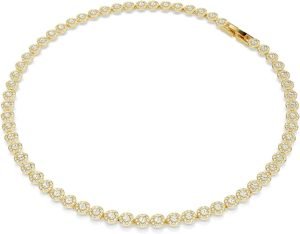 Swarovski Una Angelic set, Round cut, clear, Gold-tone finish
