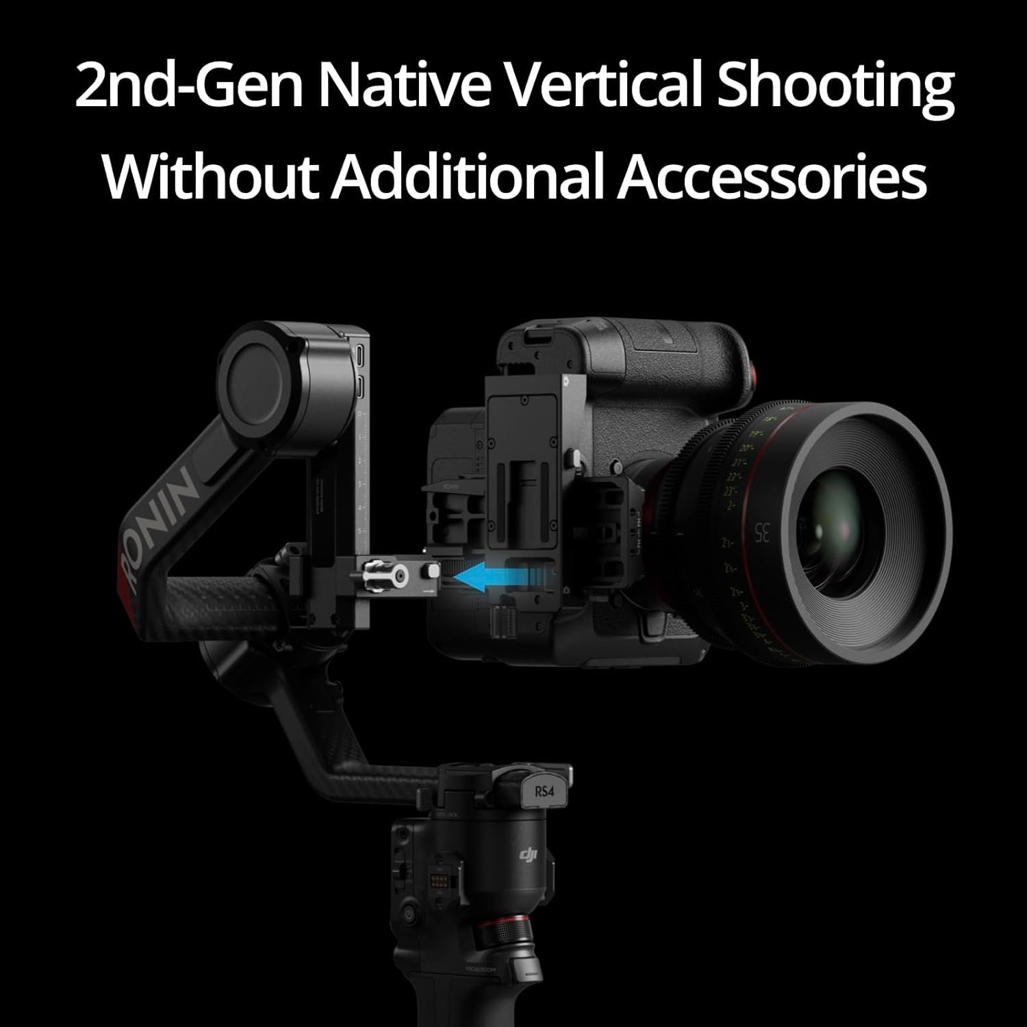 DJI RS 4 Pro, 3-Axis Gimbal stabilizer for Camera for DSLR & Cinema Camera Stabilizer Canon/Sony/Panasonic/Nikon/Fujifilm, 2nd-Gen Native Vertical Shooting, 4.5kg (10lbs) Payload, Camera Gimbal - Image 2