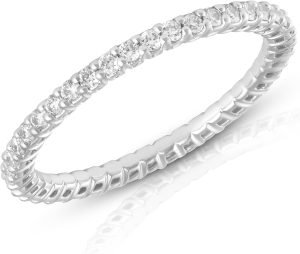 Amazon Essentials IGI Certified Lab Grown Diamond Eternity Band in Solid 14k Gold (VS1-VS2 Clarity, G-H Color) – Eternity Ring – Stackable Rings for Women