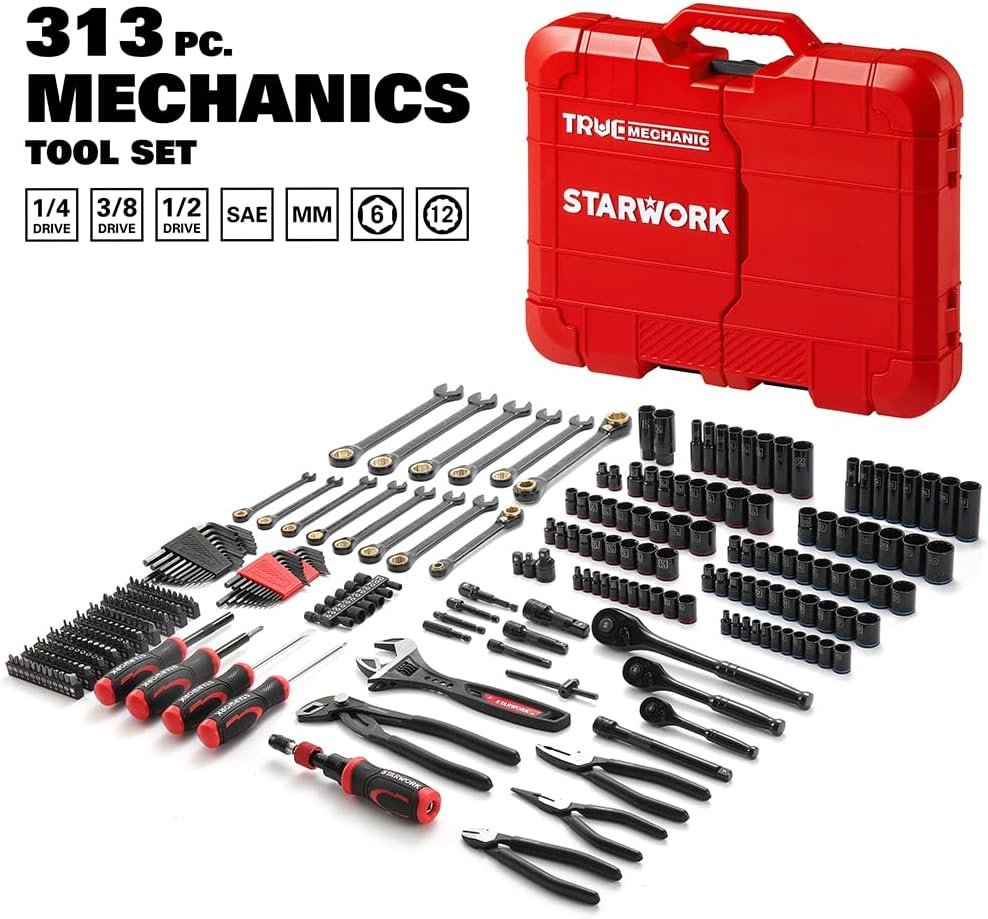 STARWORK TRUE MECHANIC™ 313-Piece Mechanics Tool Set and Socket Set, Professional SAE/Metric - Image 7